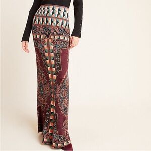 farm rio Anthropologie mixed maxi skirt NWT XXS